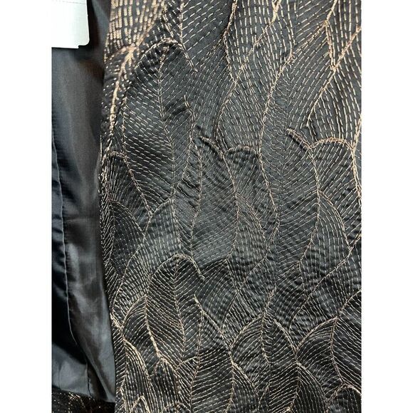 CHICO'S black golden embroidered open front lined jacket blazer 3 16/18 XL NWT - Picture 2 of 8